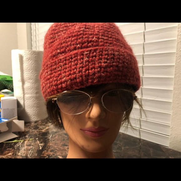 Ganeshhmal Women’s Dark Orange Hand Knit Crochet Beanie Hats Size One - Picture 2 of 10